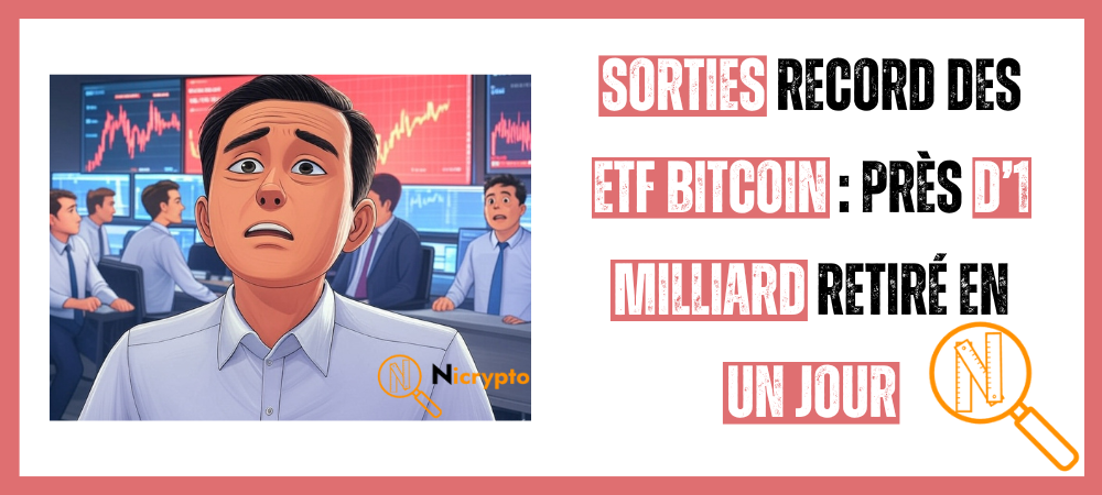 Sorties record des ETF Bitcoin : près d’1 milliard retiré en un jour